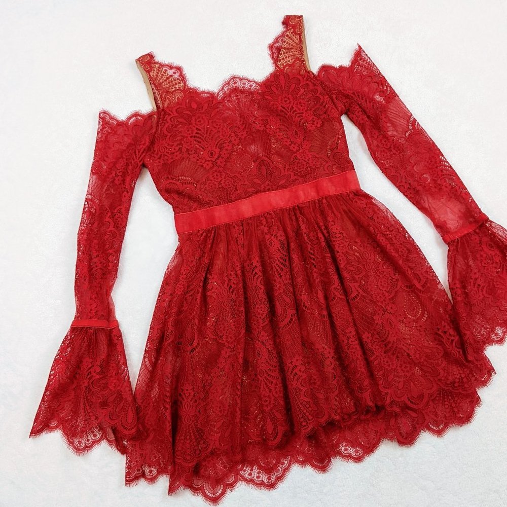 Majorelle Courtney Red Lace Mini Dress REVOLVE